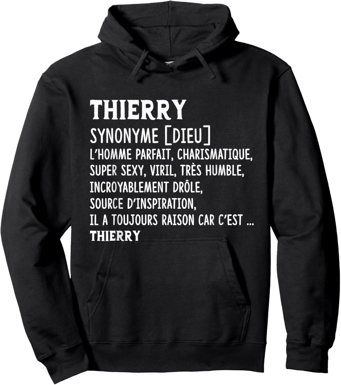 Man Humor Name Custom Thierry Definition , Black, S Hoodie - Hoodie | Black