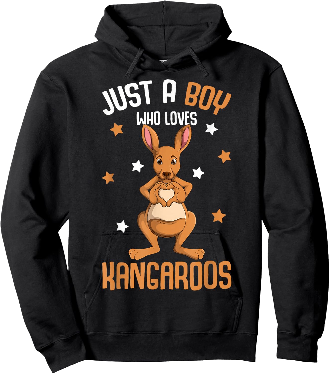 Just a Boy who loves Kangaroos Kids Boys Kangaroo Hoodie - Hoodie | Black