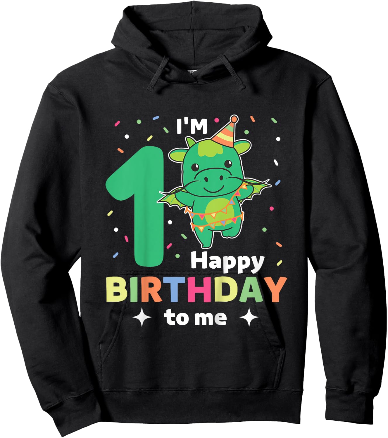 Dragon For 1st Birthday For Children One Year Old Dragon Hoodie - Hoodie | Black