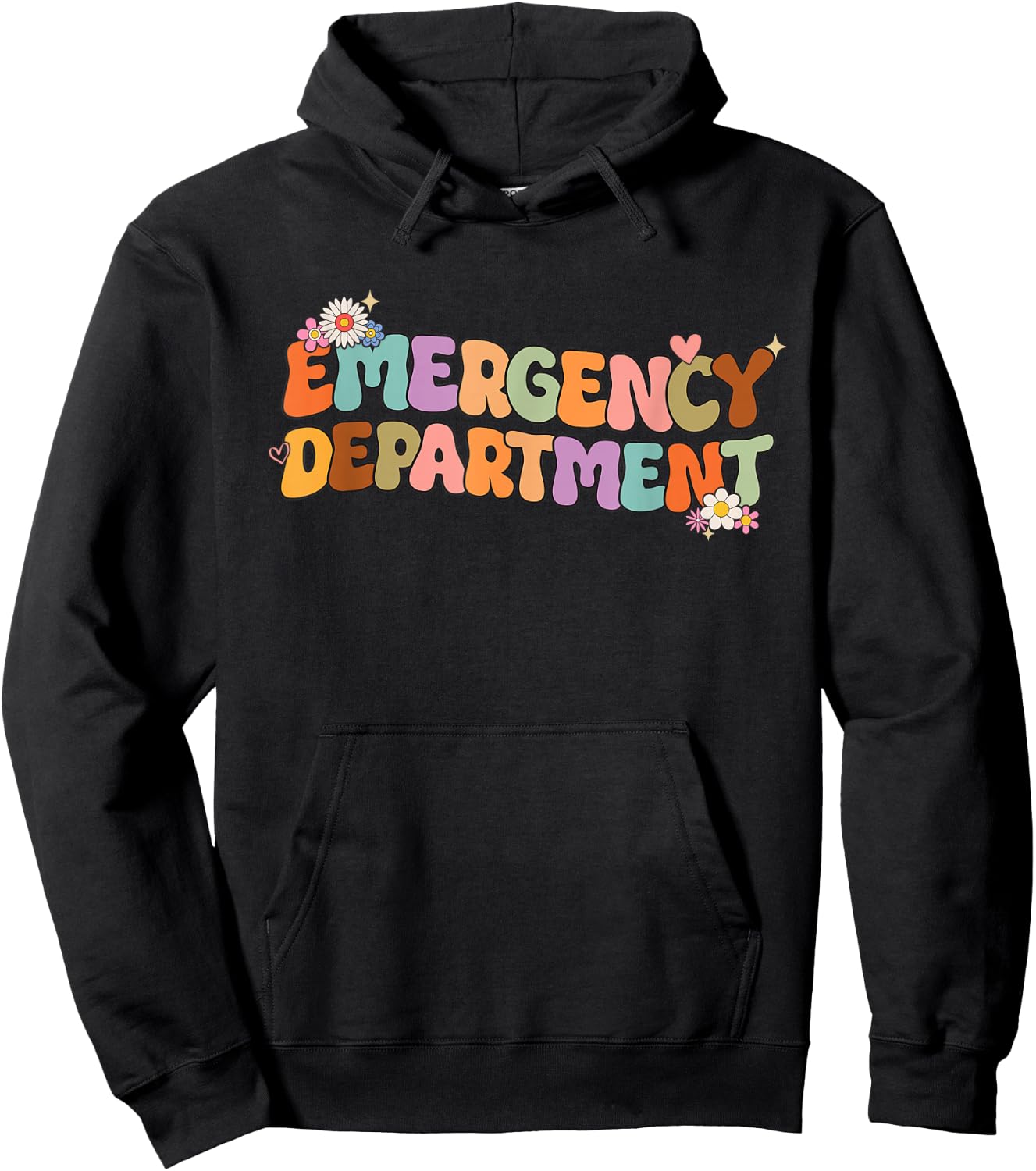 Groovy Emergency Nurse ED Nurse ER Emergency Department Hoodie - Hoodie | Black