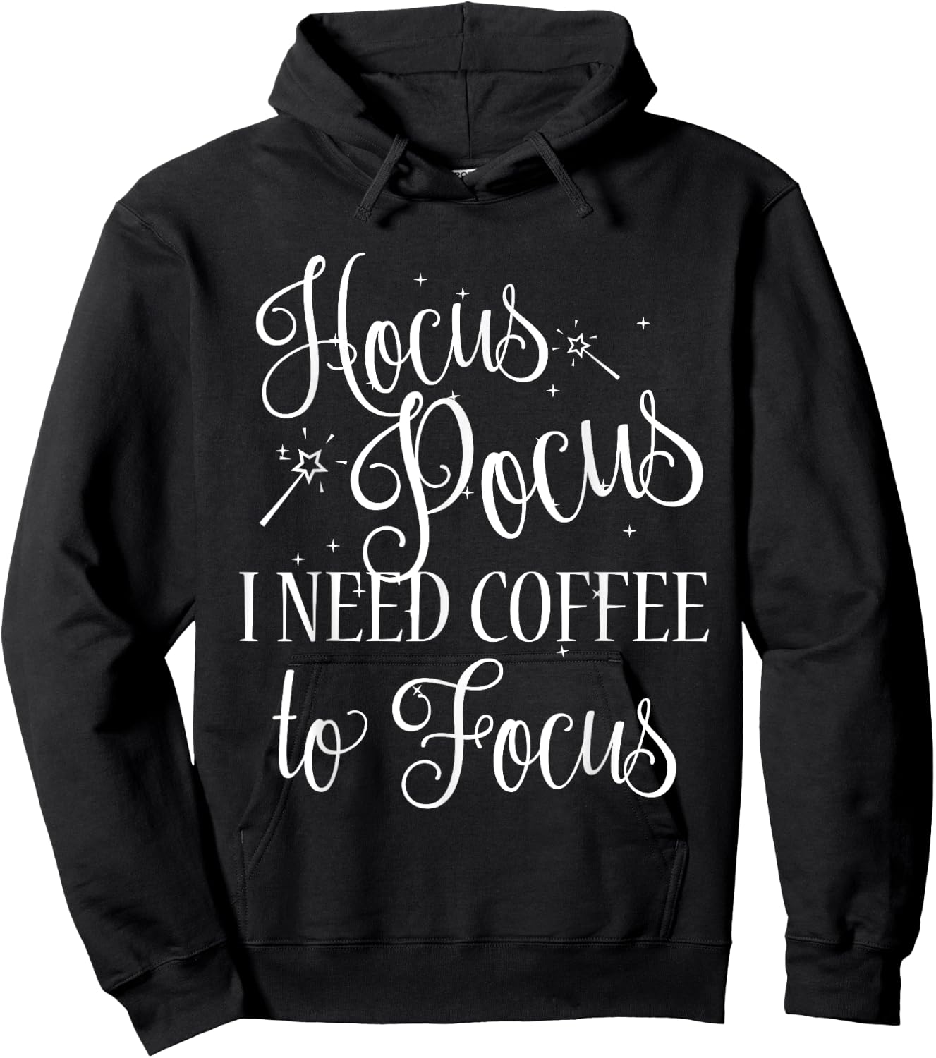 Hocus Pocus I need Coffee to Focus Funny Halloween Shirt Hoodie - Hoodie | Black