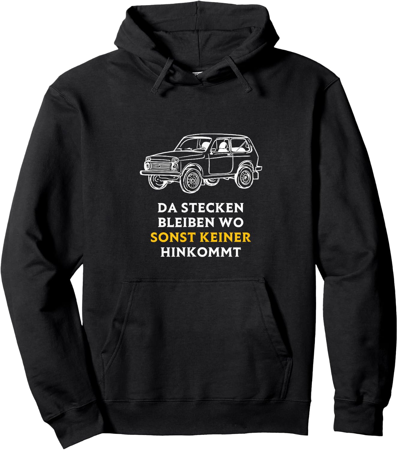 Lada Niva 4x4 Offroad Russland DDR Osten UdSSR Geländewage Hoodie - Hoodie | Black