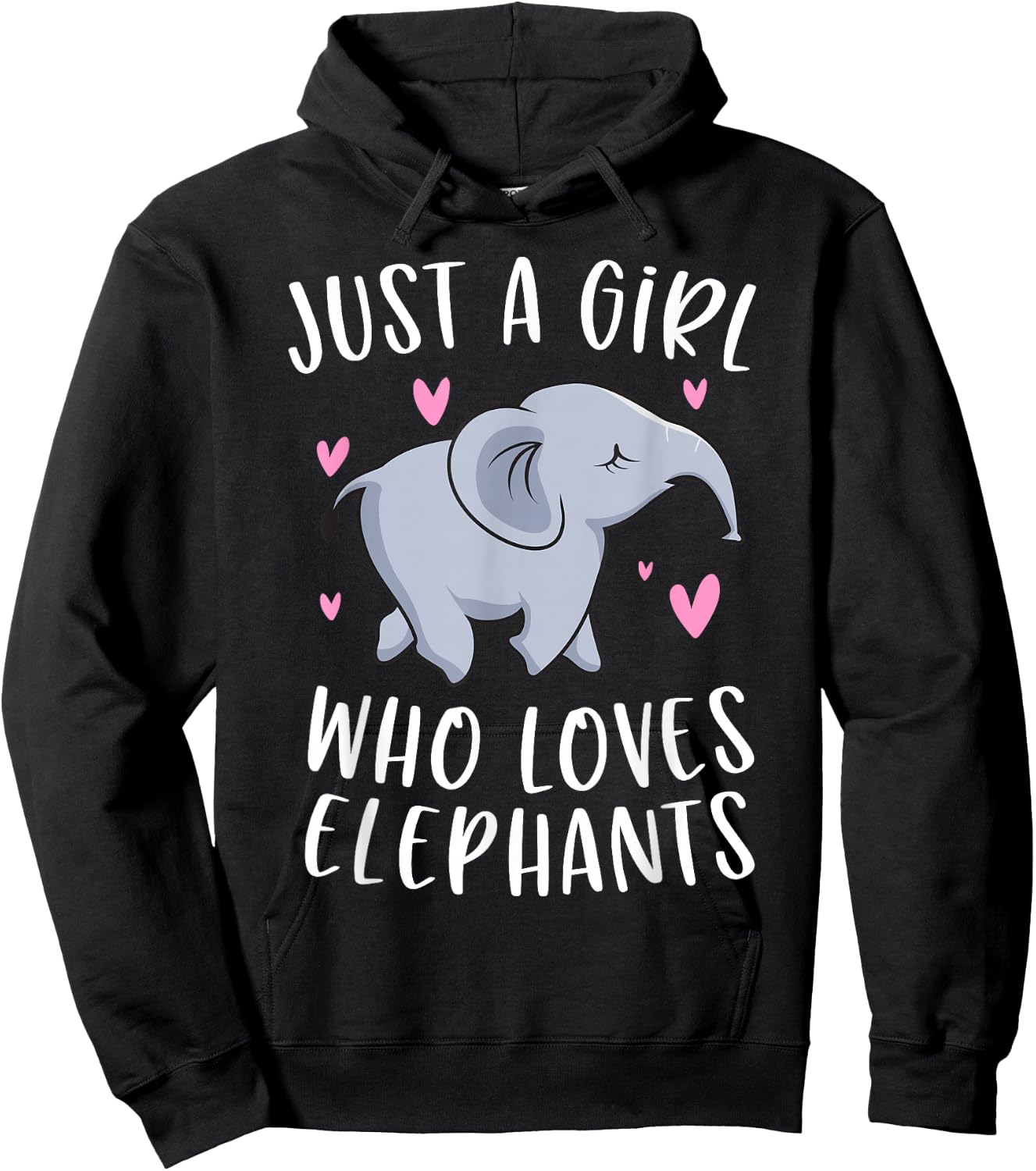 Just A Girl Who Loves Elephants Funny Elephant Gifts Girls Hoodie - Hoodie | Black
