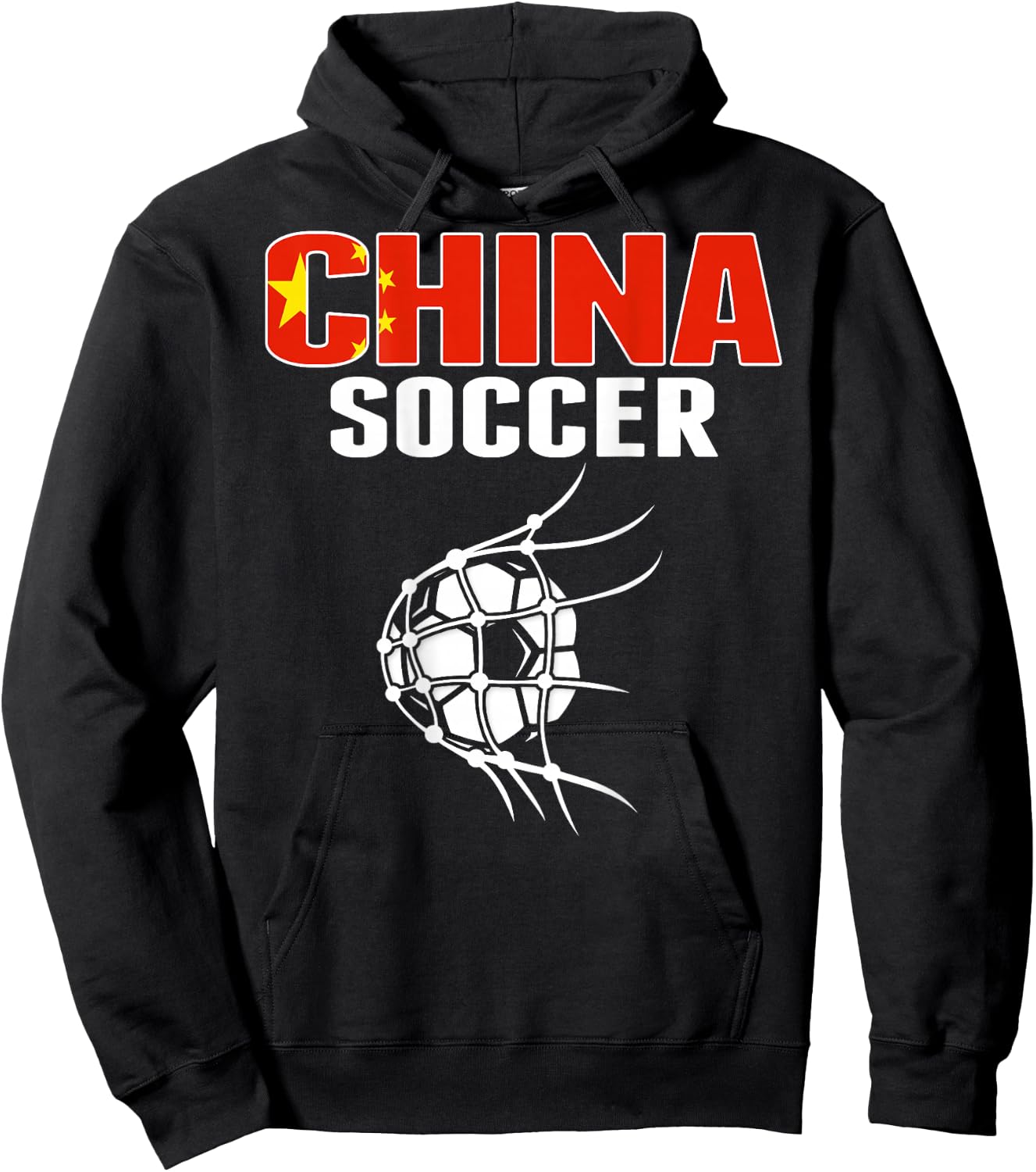 Proud China Soccer Fans Jersey Support Chinese Football Team Hoodie - Hoodie | Black