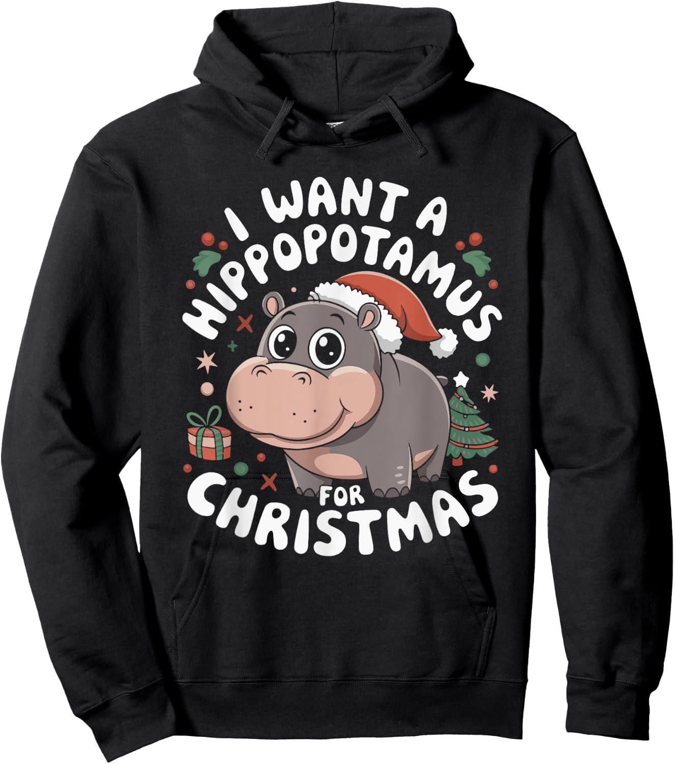 I Want A Hippopotamus For Christmas Hoodie - Hoodie | Black