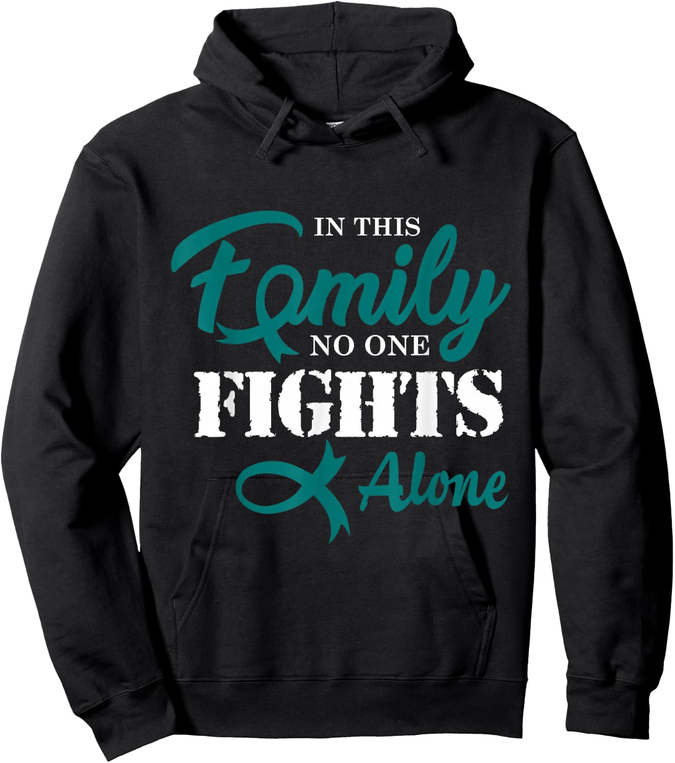 Ovarian Cancer Fight Cancer Ribbon Hoodie - Hoodie | Black