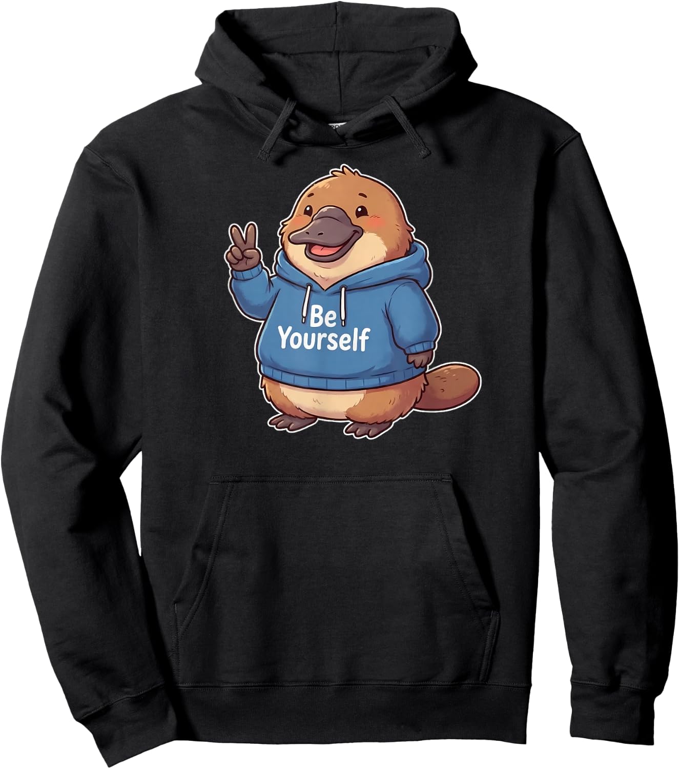 Be Yourself Cute Platypus Hoodie - Hoodie | Black