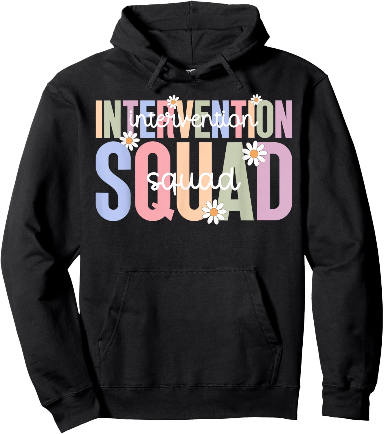 Boho Intervention Squad Intervention Teacher Team Hoodie - Hoodie | Black