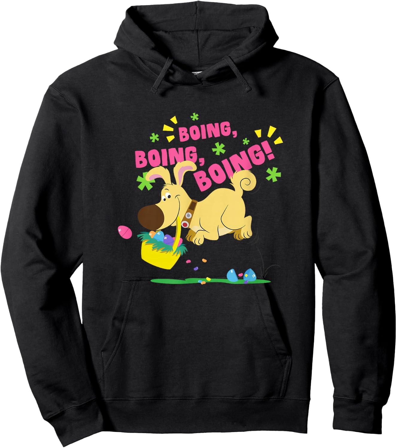 Disney Pixar Up Easter Spring Dug Boing Boing Bunny Hop Hoodie - Hoodie | Black