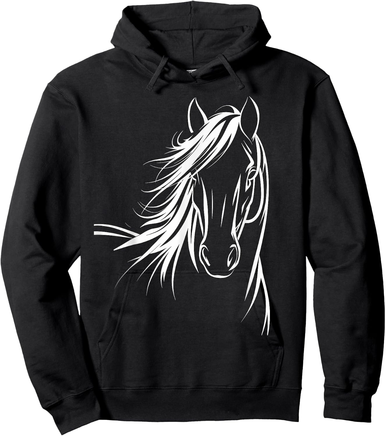 Magical and Funny Horse lover Gifts -Kids, Girls Horse Silhouette Graphic , Black, Small, Short Sleeve Hoodie - Hoodie | Black
