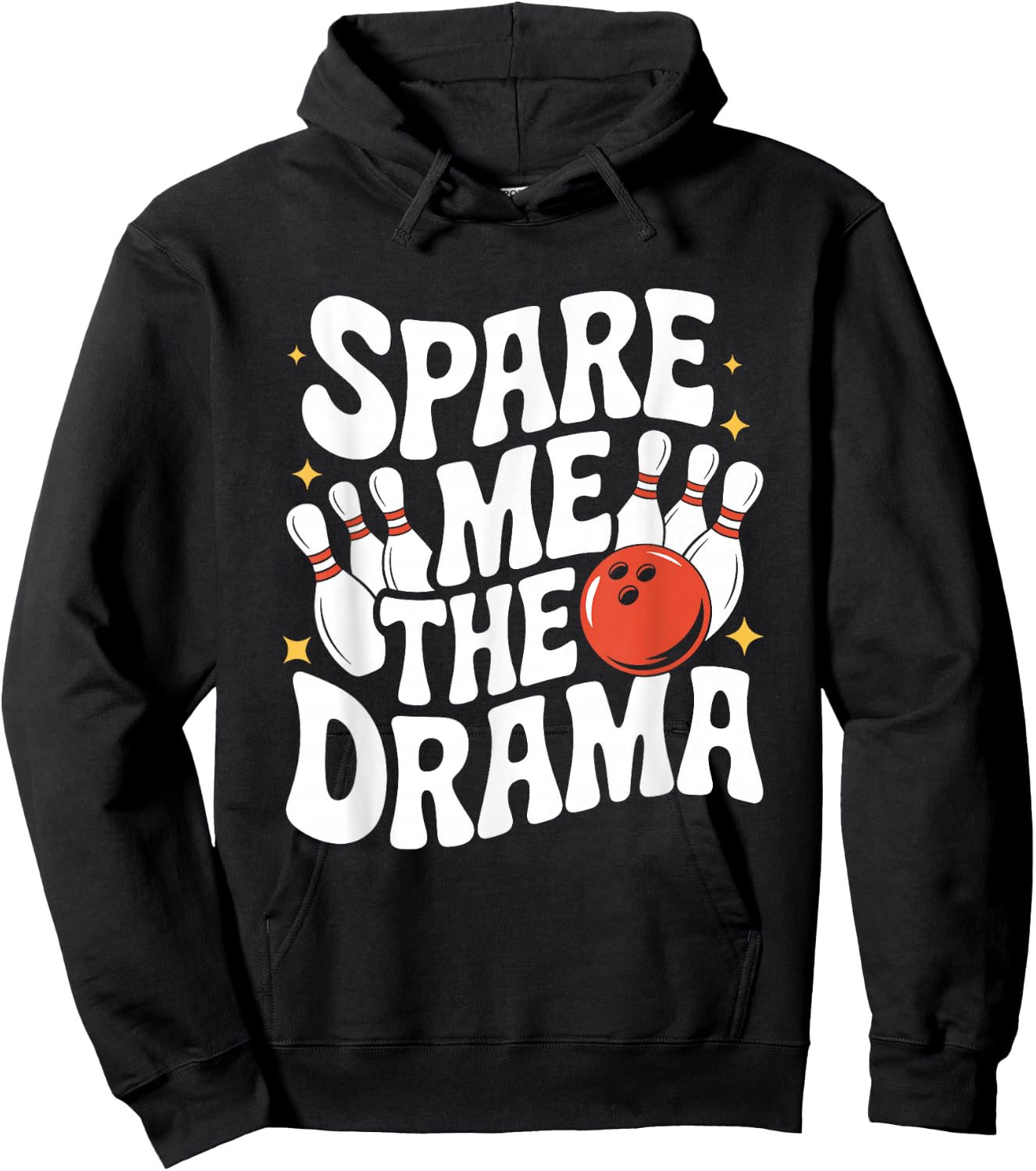Spare Me The Drama Funny Bowling Hoodie - Hoodie | Black