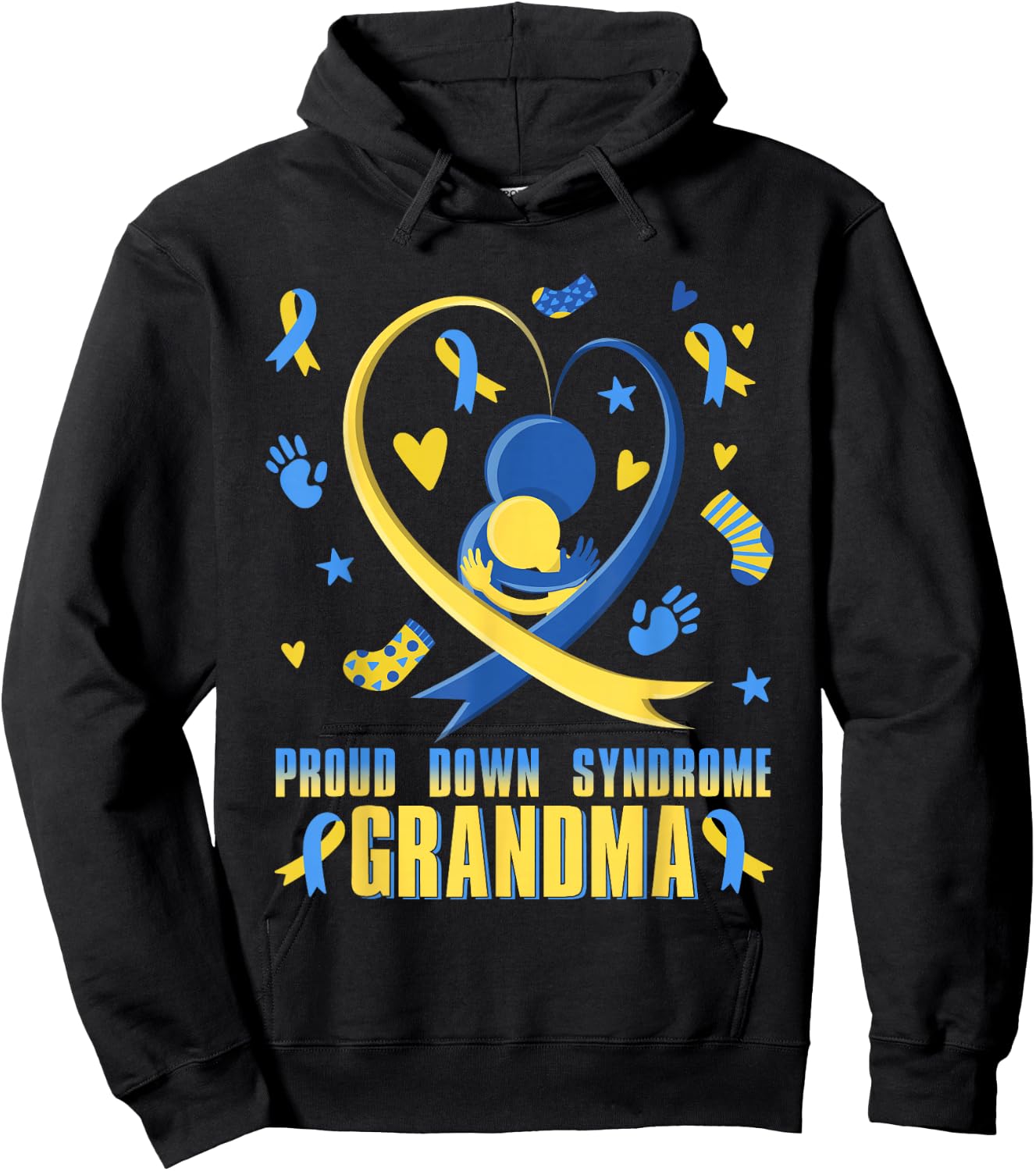 Proud Down Syndrome Grandma Down Syndrome Awareness Family Hoodie - Hoodie | Black
