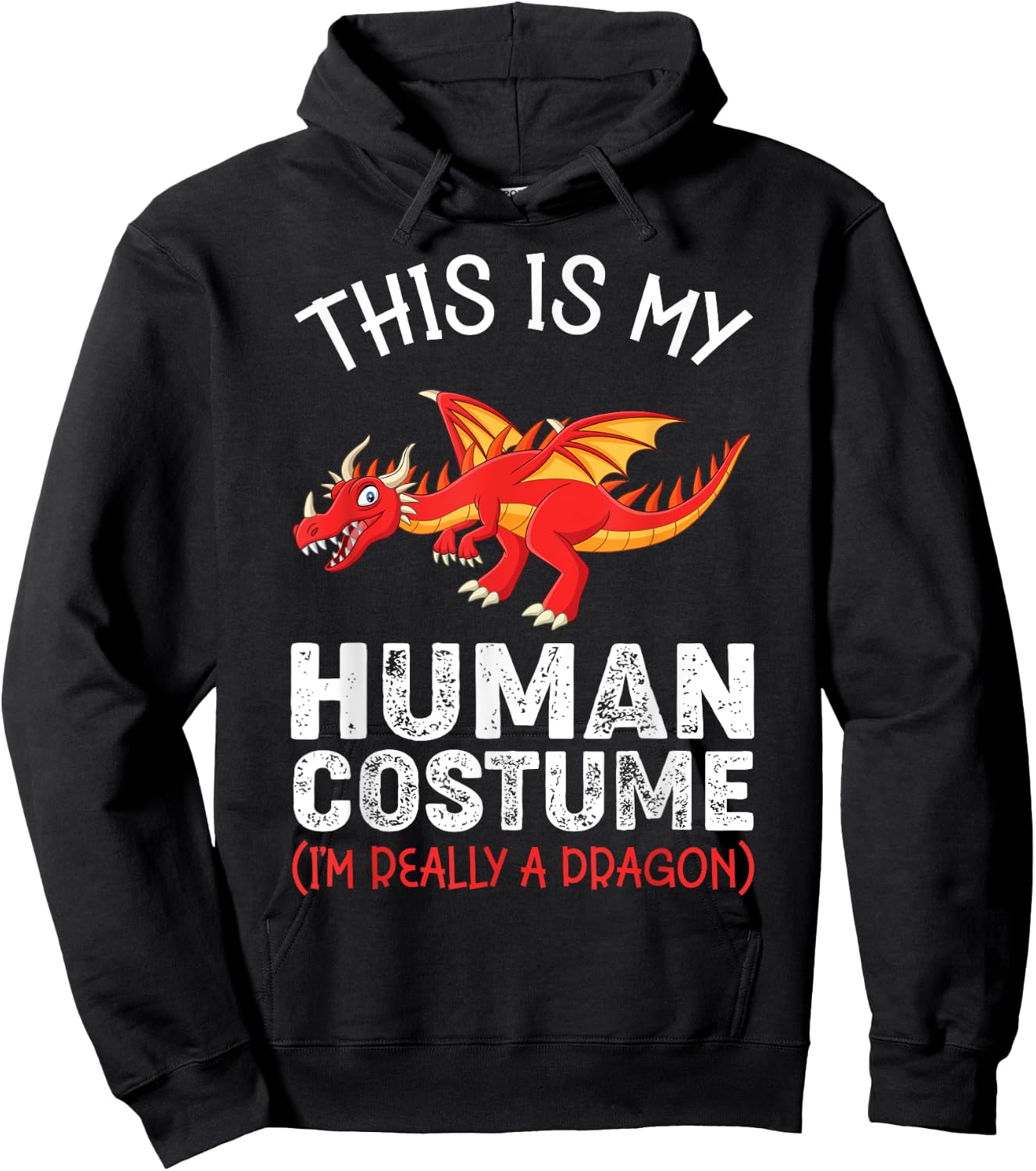 This Is My Human Costume I'm Really A Dragon Funny Dragon Hoodie - Hoodie | Black
