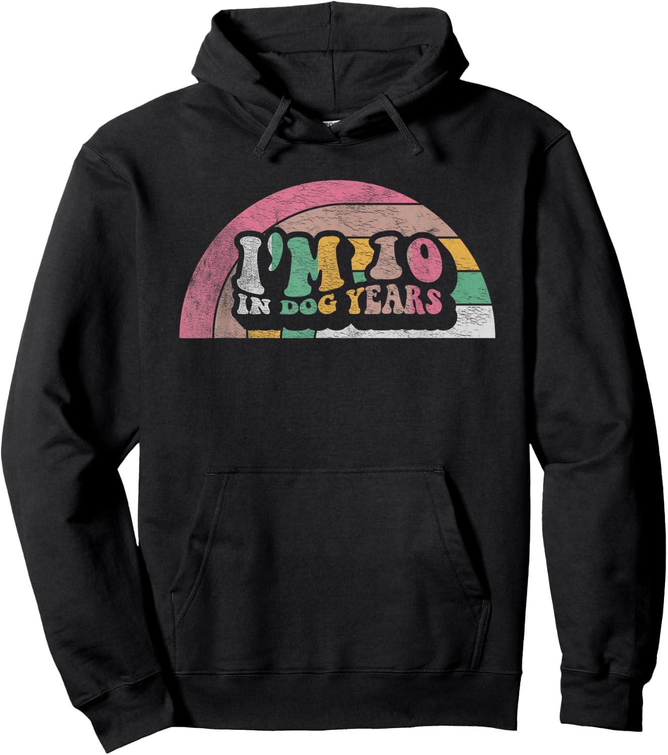 Retro Vintage I'm 10 In Dog Years Funny 70th Birthday Gift Hoodie - Hoodie | Black
