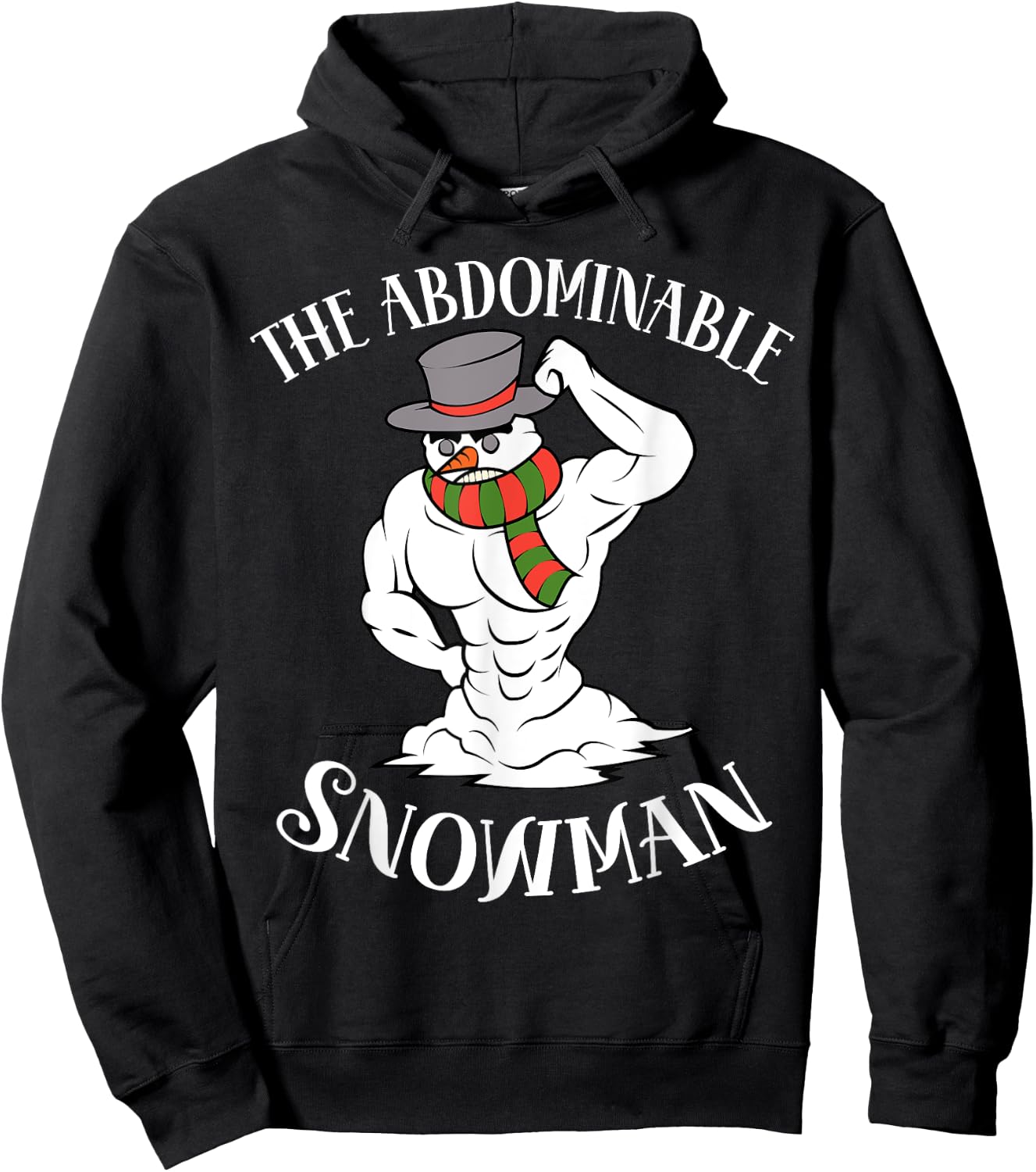 Funny Christmas Workout Xmas Abominal Snowman Abdominal Gift Hoodie - Hoodie | Black