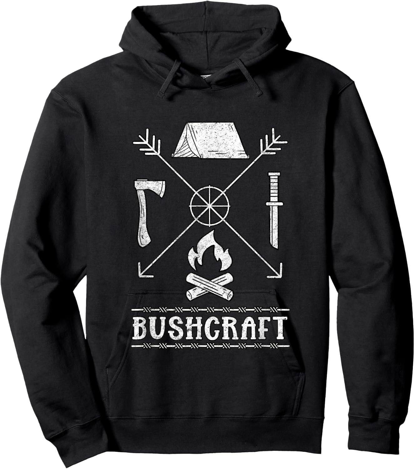 Nature Bushcraft Outdoor Wilderness Design Hoodie - Hoodie | Black