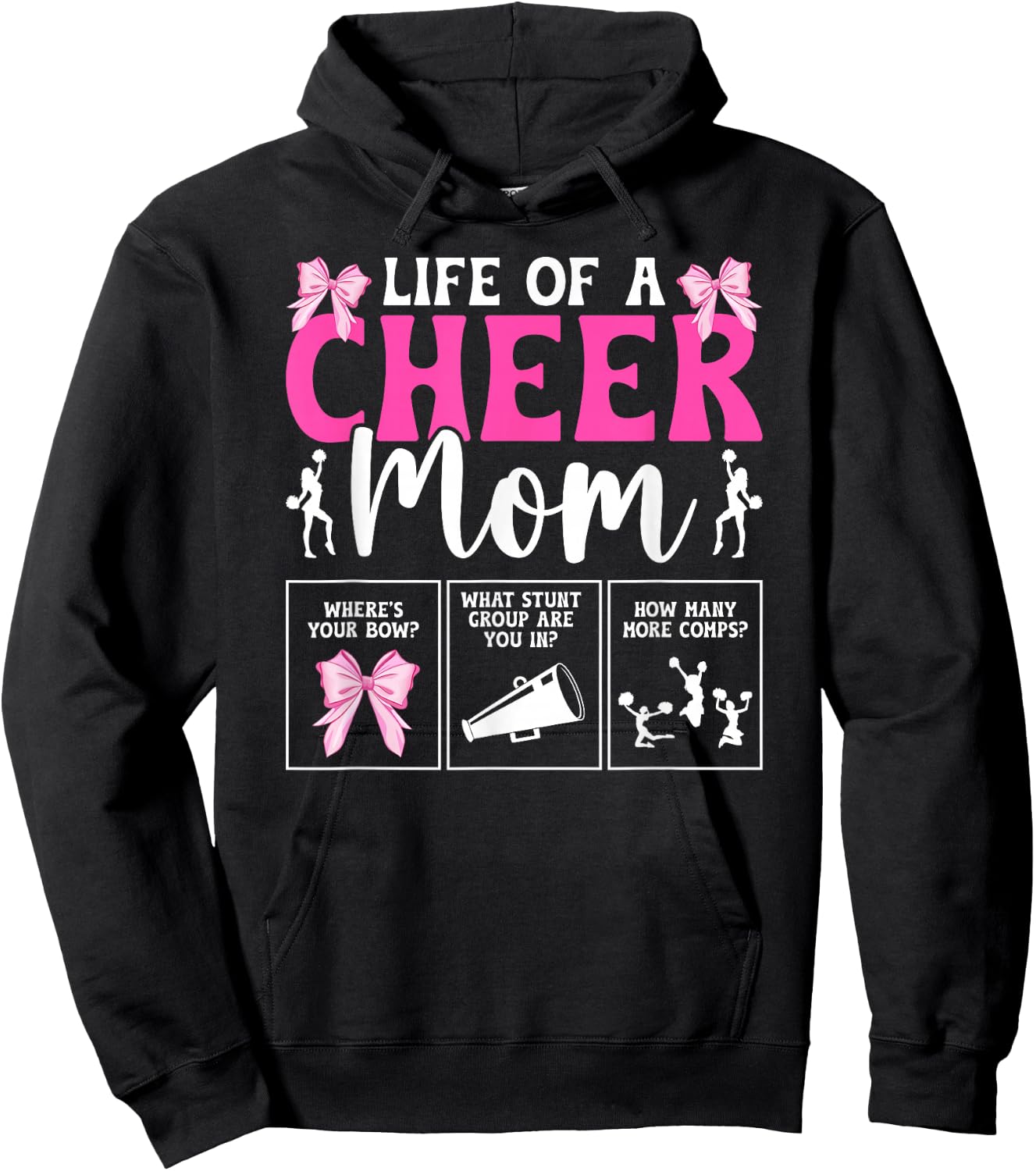 Life Of A Cheer Mom Cheerleading Mom Of A Cheerleader Mother Hoodie - Hoodie | Black