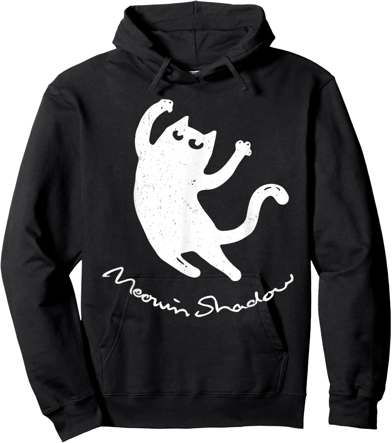Vintage Cat Moving Shadow Khmm Meowing Kitten Shadow Light Hoodie - Hoodie | Black