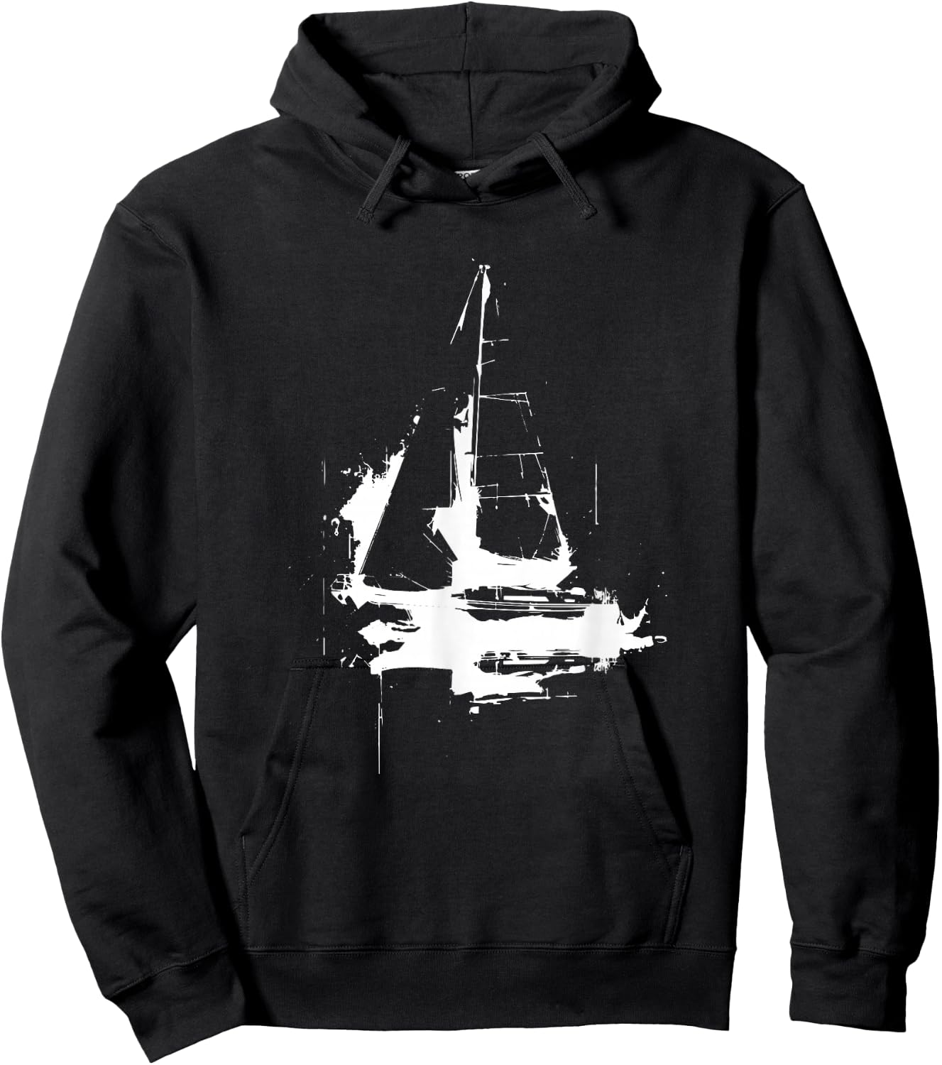 Sailing Boat Drawing Sailor Sailing Tour , black Hoodie - Hoodie | Black