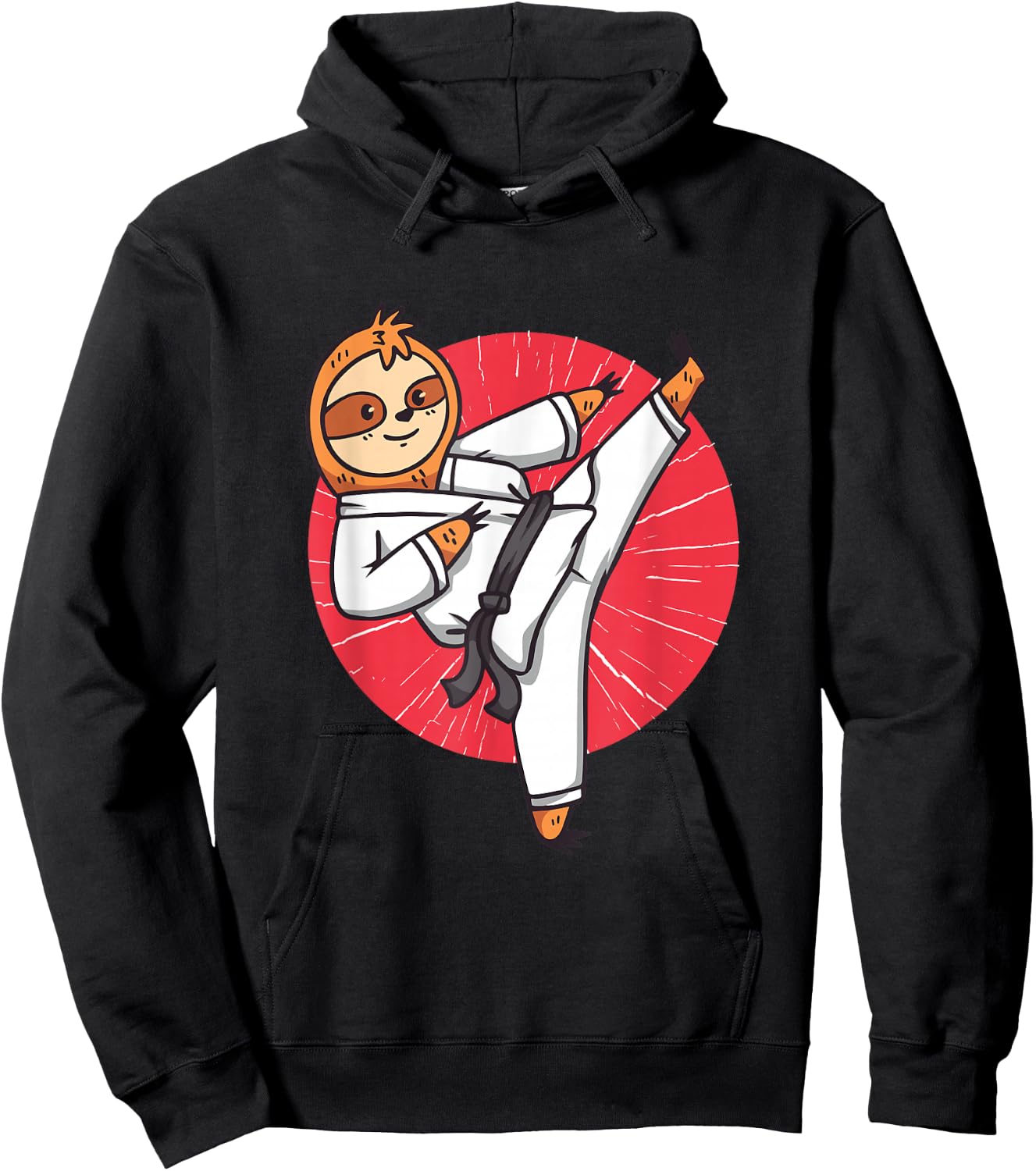 Cute Karate Sloth Hoodie - Hoodie | Black