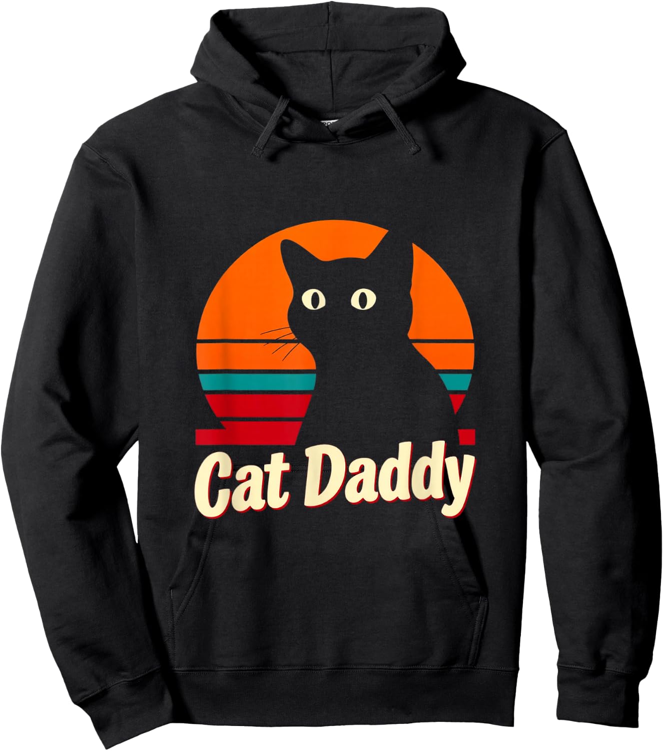 Cat Daddy Retro Cat Hoodie - Hoodie | Black
