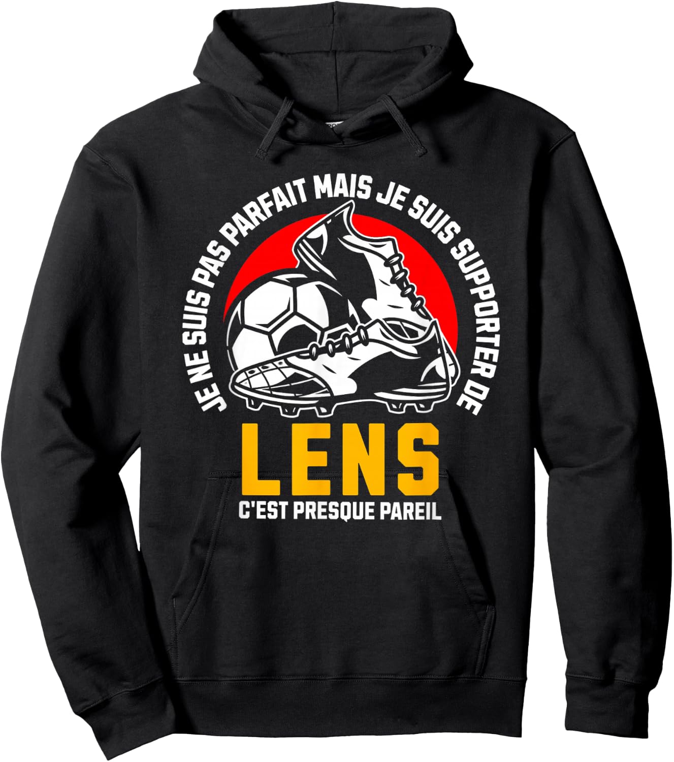 Supporter LENS FOOT - FOOTBALL - LENS HUMOUR , Black, S Hoodie - Hoodie | Black