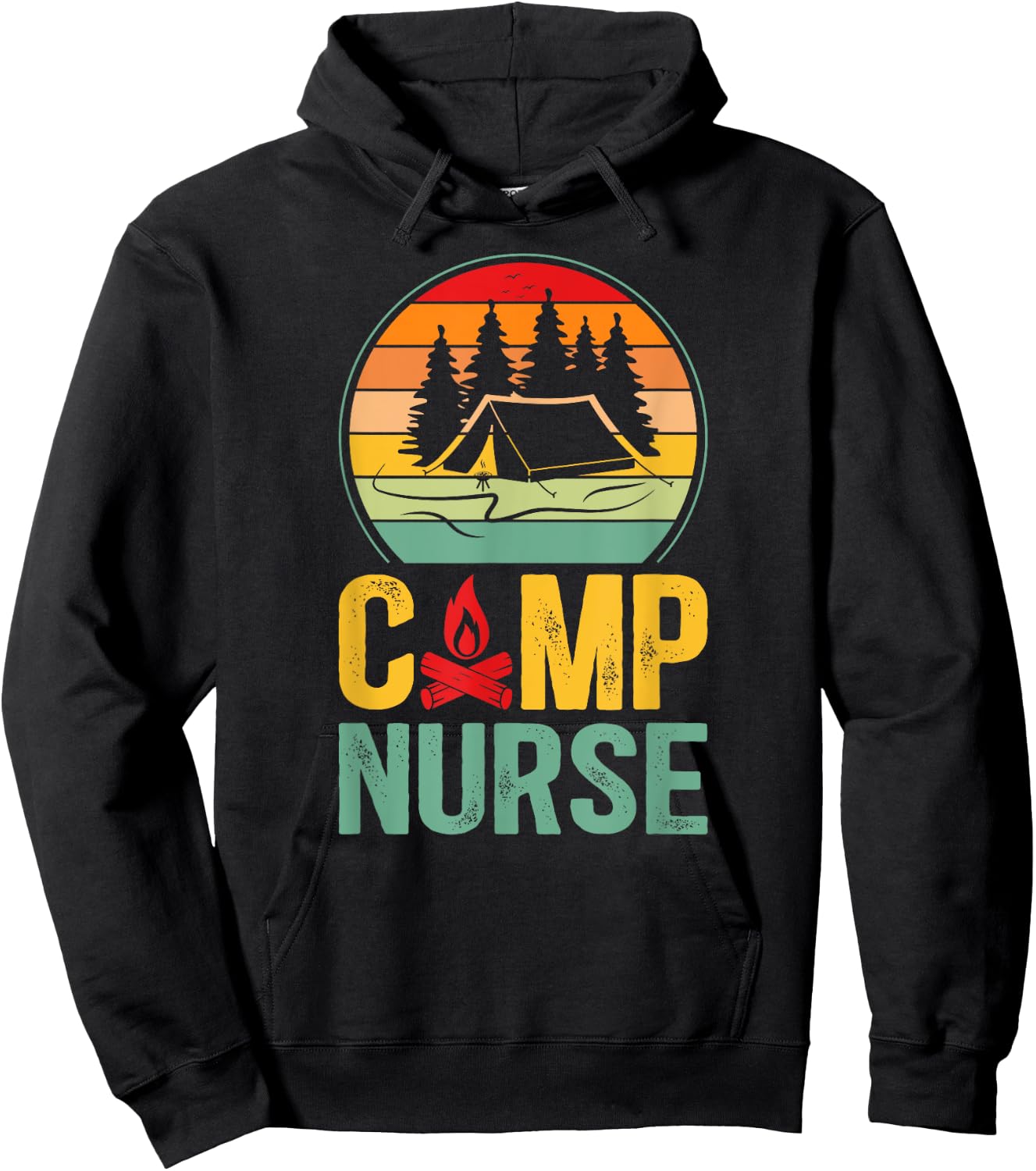 Camp Nurse Appreciation Camping Nurse Camp Nursing Hoodie - Hoodie | Black