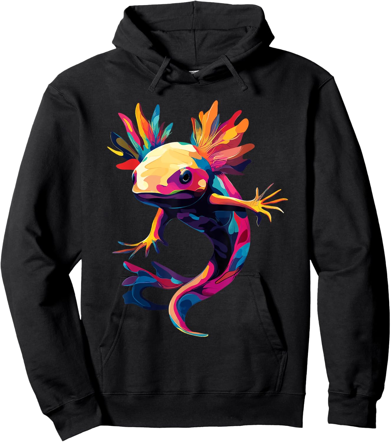 Axolotl Amphibian Color Pop Art Axolotl Lovers Hoodie - Hoodie | Black