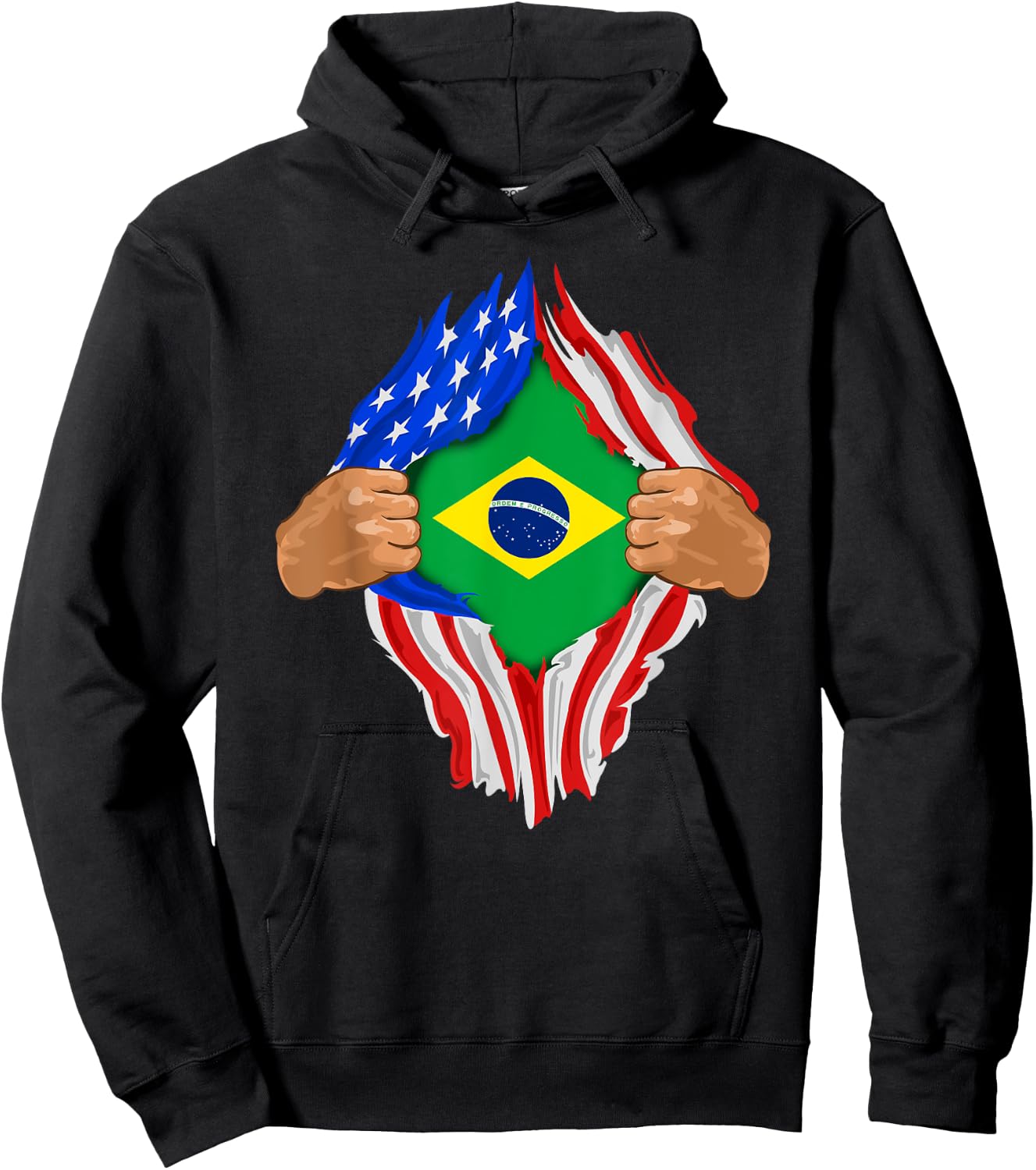 Brazilian Blood Inside Me | Brazil Flag Gift Hoodie - Hoodie | Black