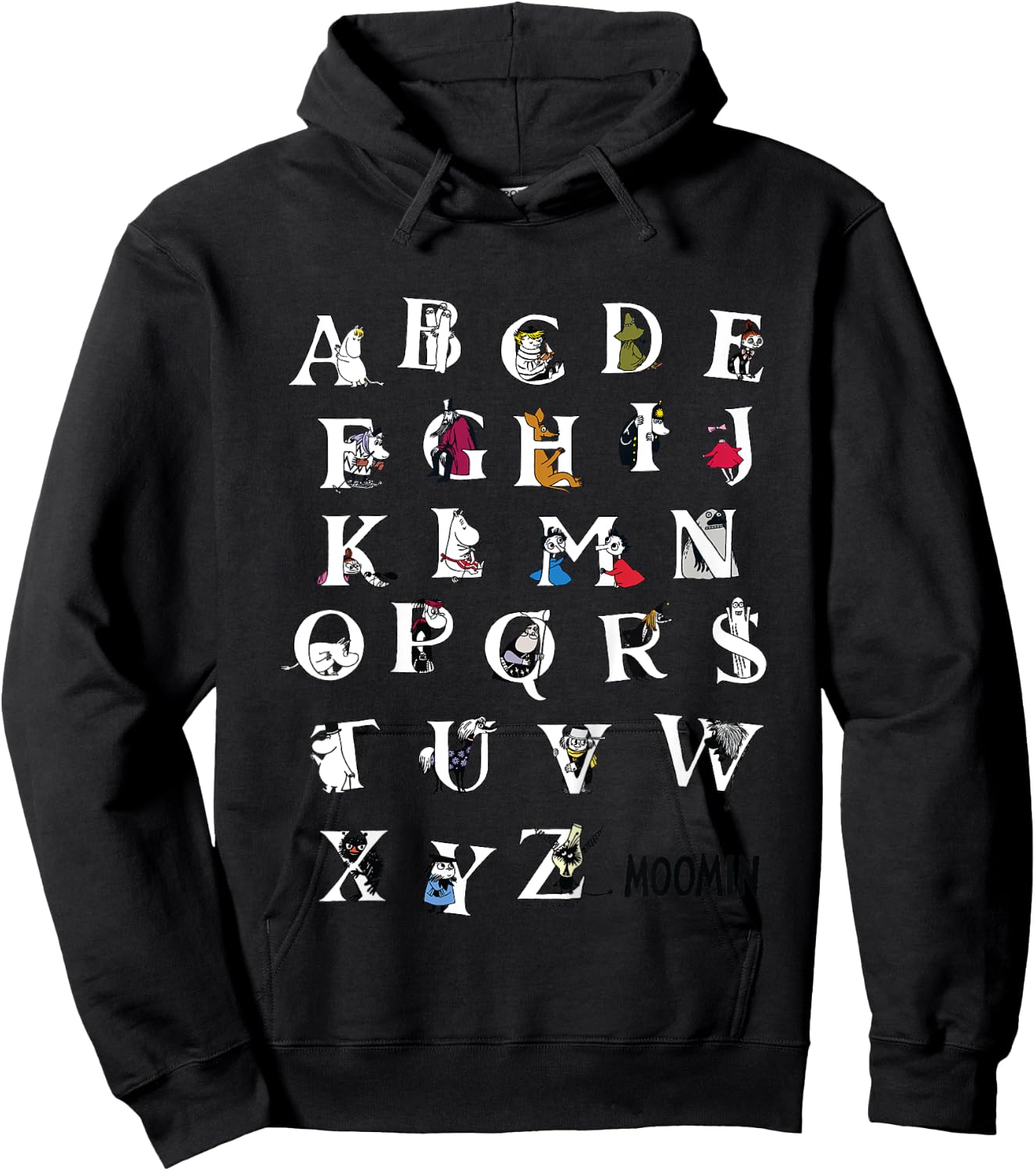 Kids Moomin Alphabet Color Kids , blue Hoodie - Hoodie | Black