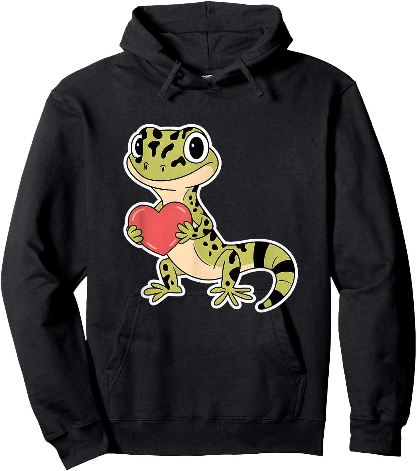 Leopard Gecko Animal Valentine Lovers Reptile Hoodie - Hoodie | Black