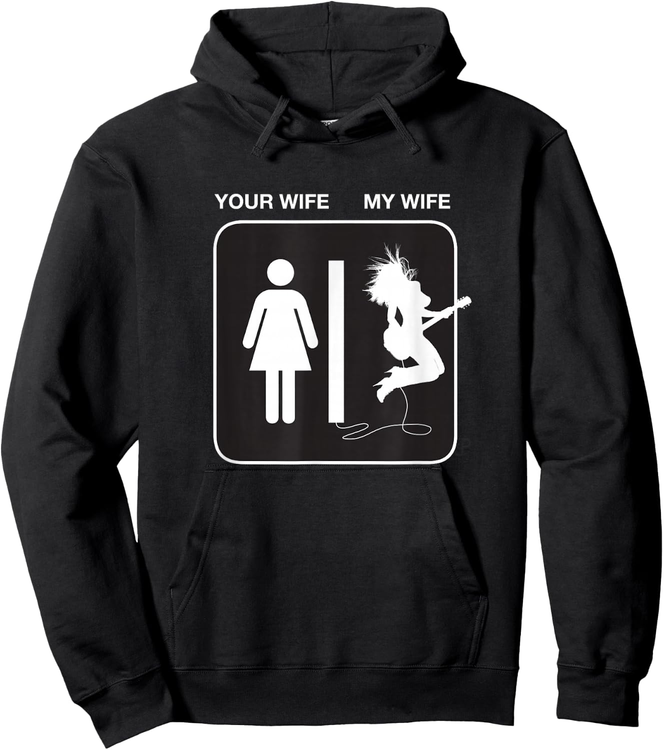 Your Wife My Wife Rockstar Guitar Shirt Hoodie - Hoodie | Black
