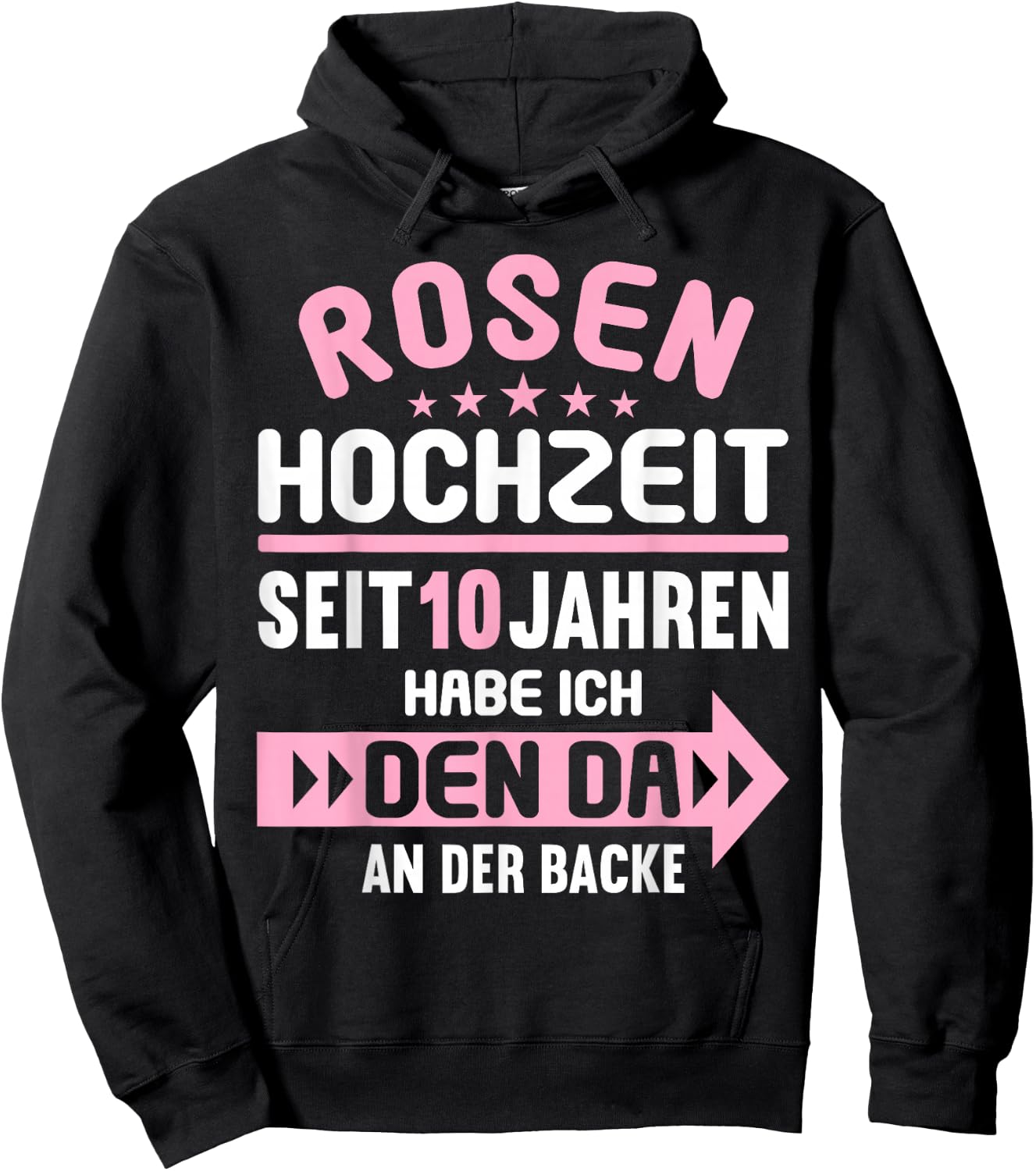 10 Jahre verheiratet Rosen Hochzeit 10.Hochzeitstag Hoodie - Hoodie | Black