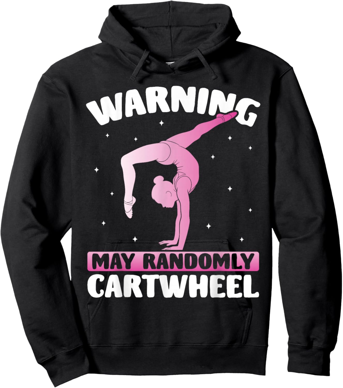 Warning May Randomly Cartwheel Gymnast Tumbling Hoodie - Hoodie | Black