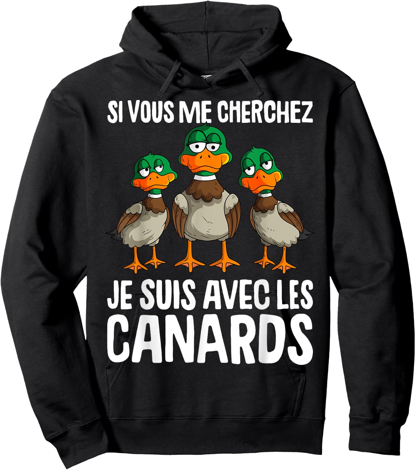 Duck Man Woman , Black Hoodie - Hoodie | Black