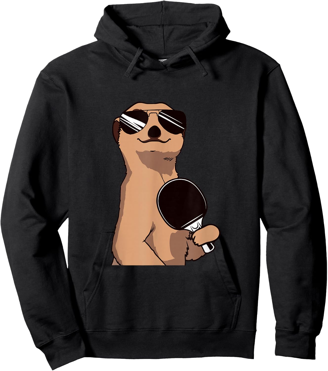 Meerkat Table Tennis Table Tennis Player , black Hoodie - Hoodie | Black