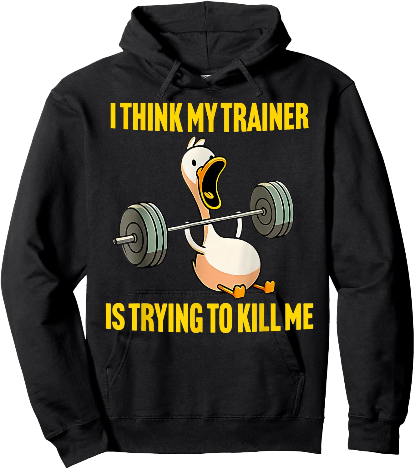 I Think My Trainer Is Trying To Kill Me Funny Workout Gym Hoodie - Hoodie | Black