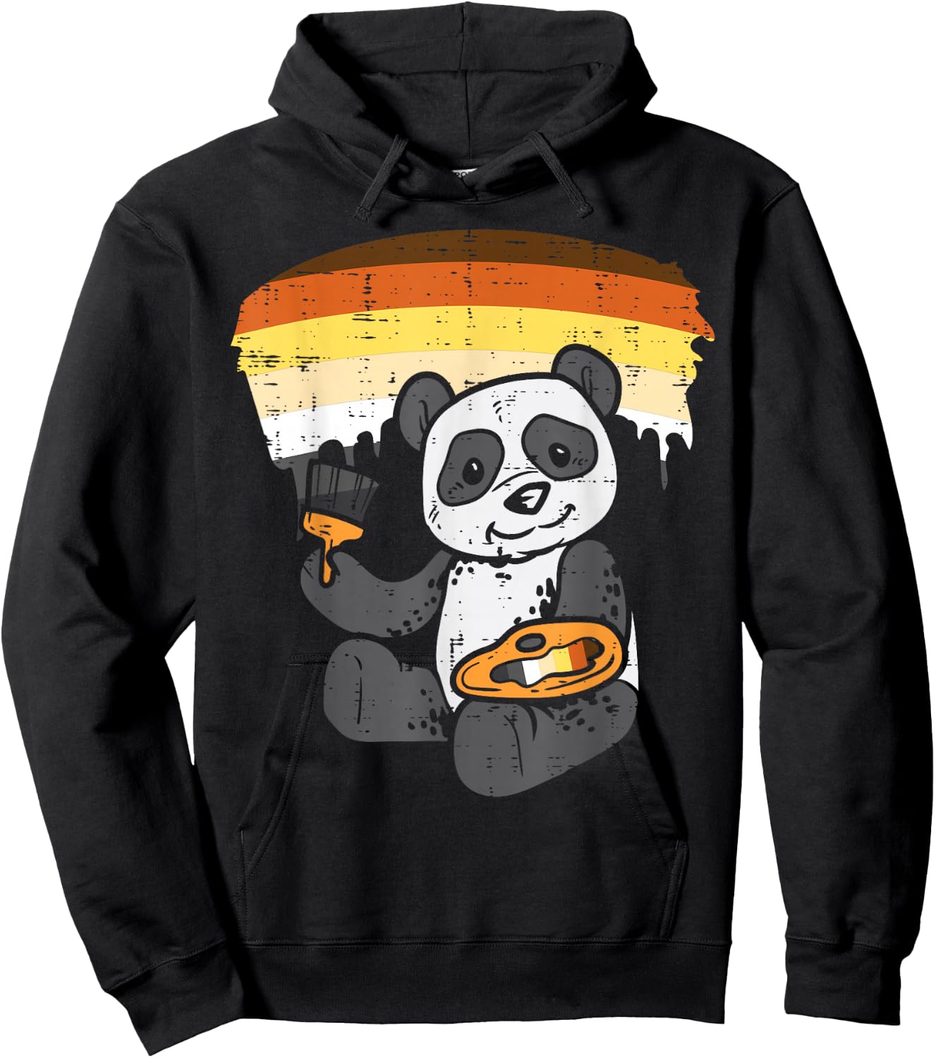 Panda Painting Animal LGBTQ Gay Bear Flag Gay Pride Men Hoodie - Hoodie | Black