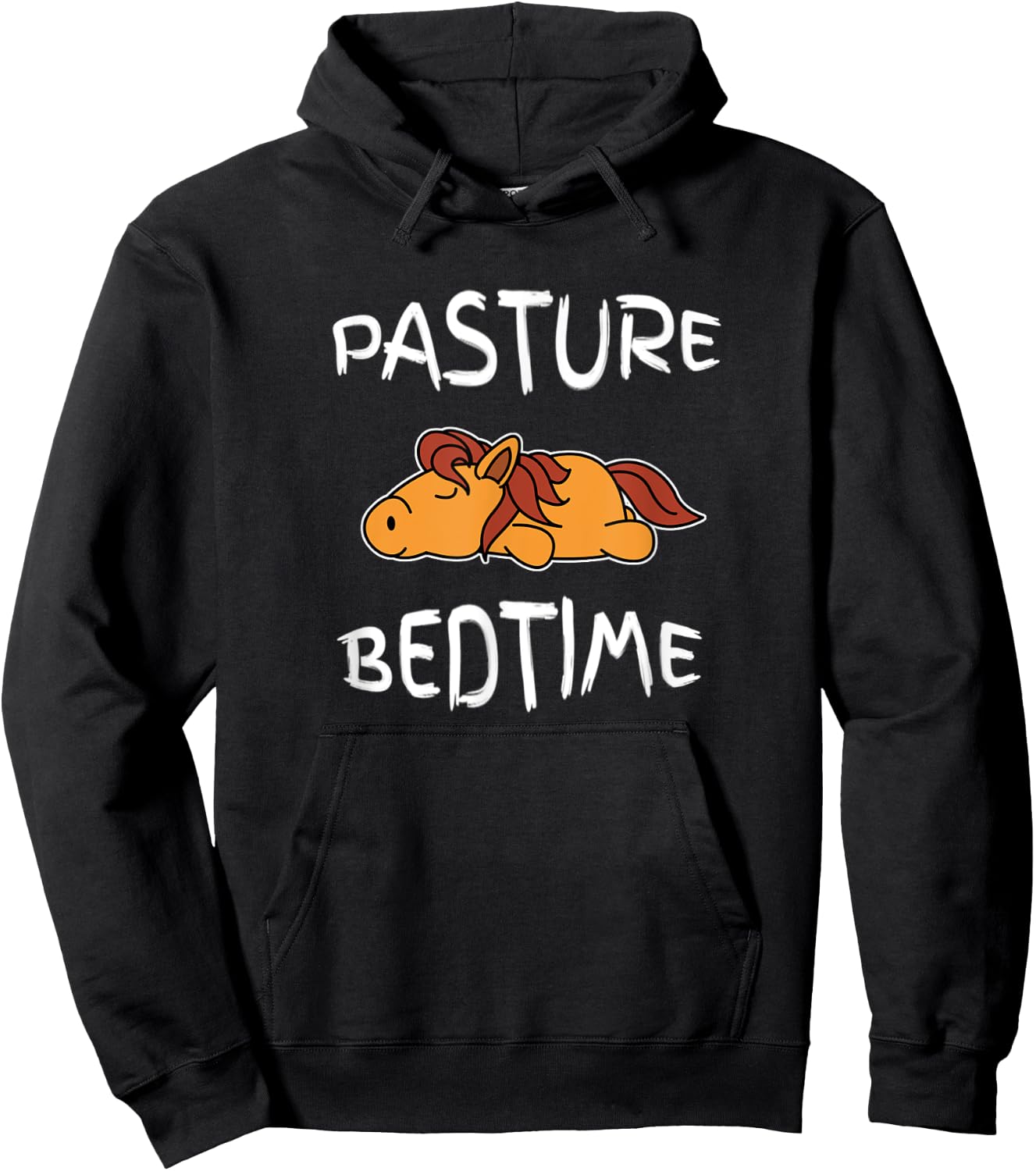 Horse Equestrian Pasture Bedtime Farmer Pajama for Bedtime Hoodie - Hoodie | Black