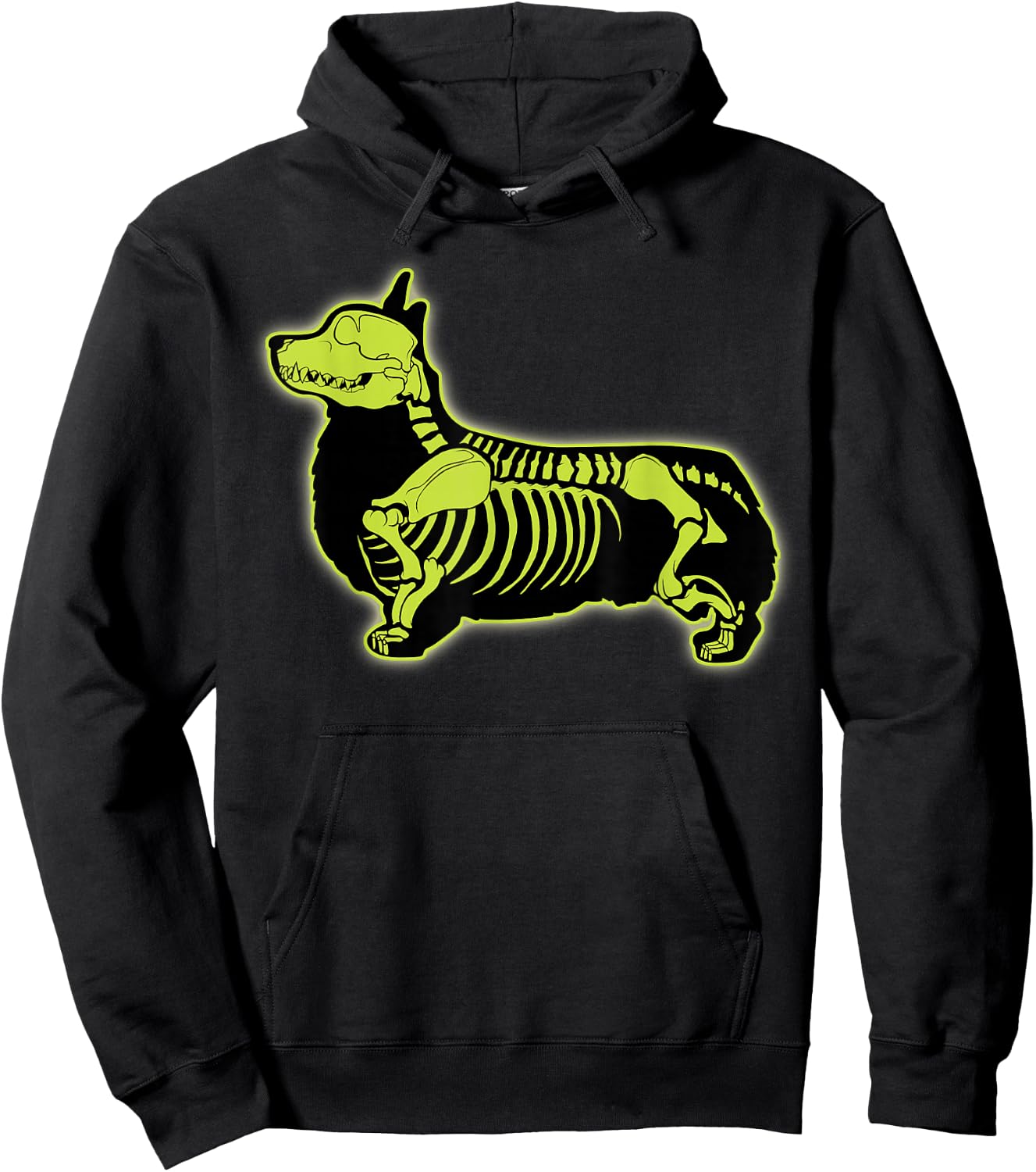 Corgi Skeleton Halloween Men Women Dog Lovers Rib Cage X-ray Hoodie - Hoodie | Black