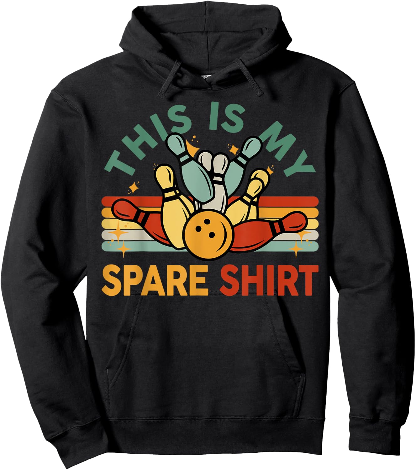 Bowling-Shirt Men Women Funny Bowling This Is My Spare Hoodie - Hoodie | Black
