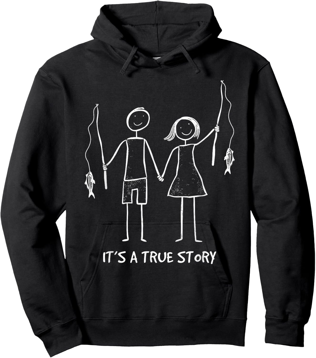 It's a True Story Of Fishing Couple Matching Boy & Girl Hoodie - Hoodie | Black