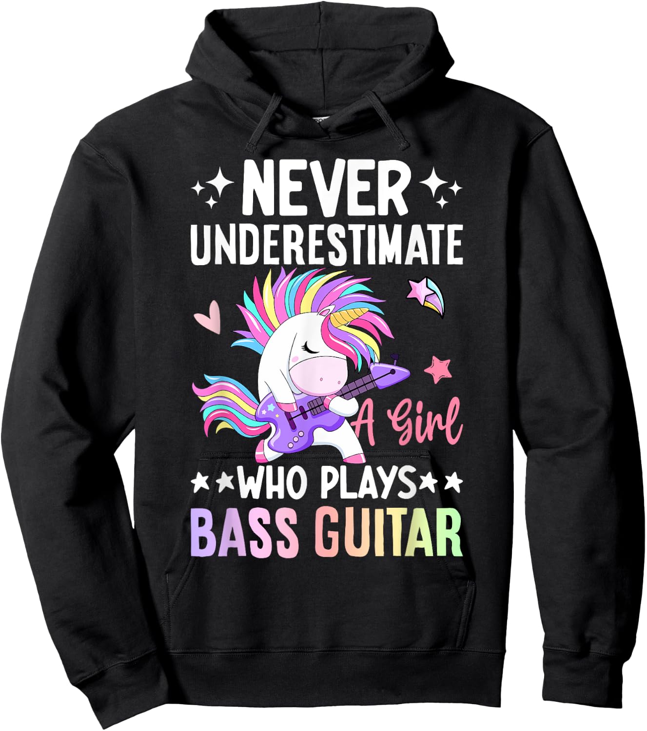 A Girl Who Plays Bass Guitar Bass Player Bassist Hoodie - Hoodie | Black