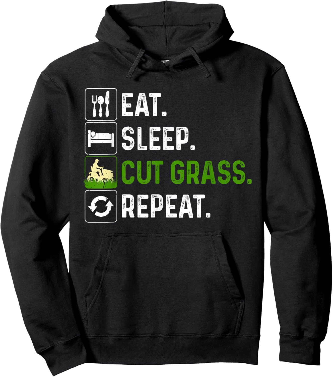 Funny Lawn Mowing Art Women Grass Cutting Landscaper Hoodie - Hoodie | Black