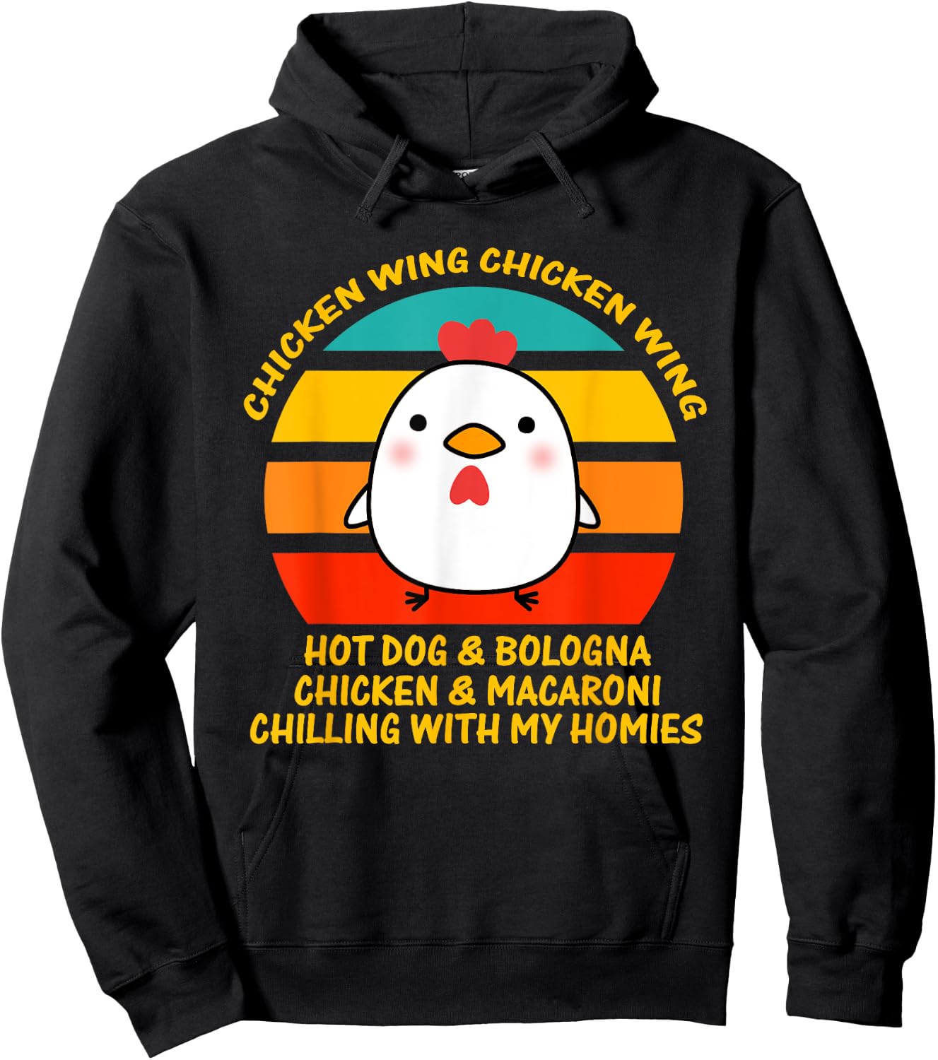 Chicken Wing Chicken Wing Hot Dog and Bologna Kids Toddlers Hoodie - Hoodie | Black