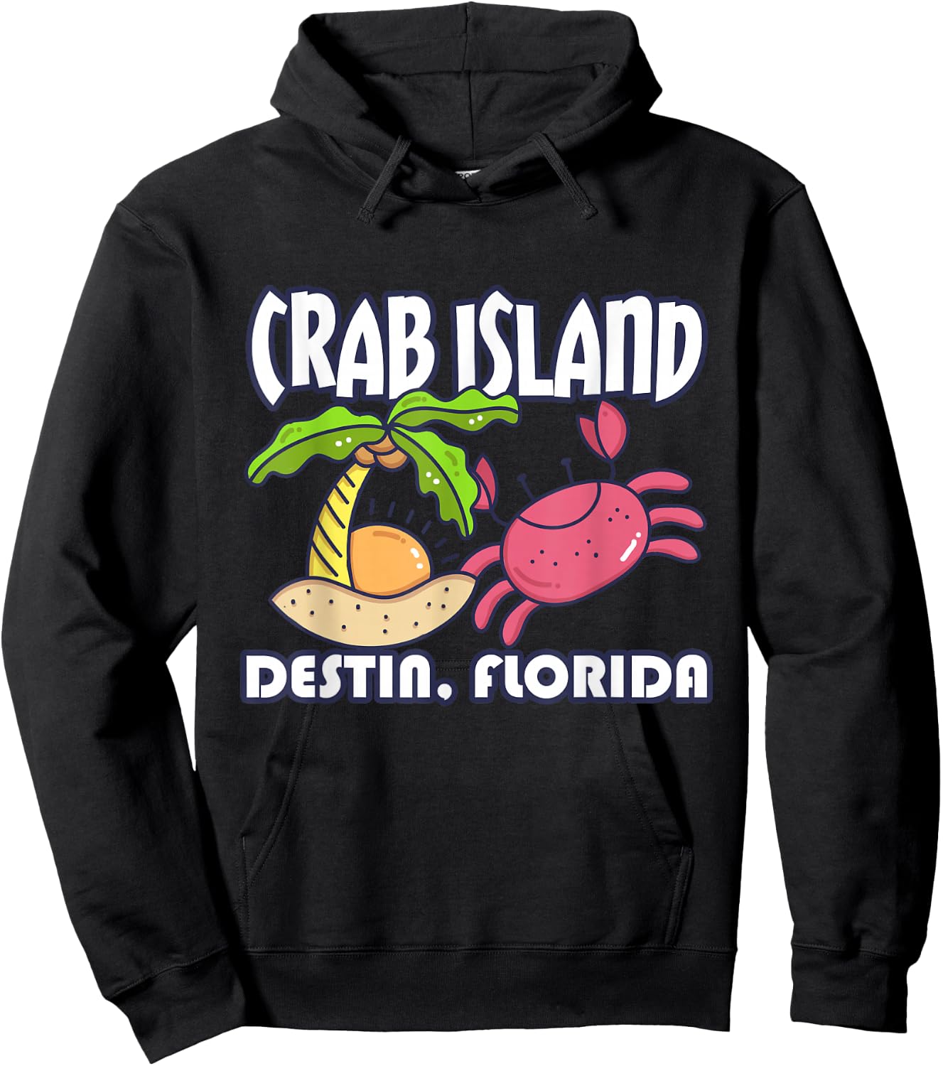Crab Islands Destin, Florida Sandbar Souvenirs, Destin Beach Hoodie - Hoodie | Black