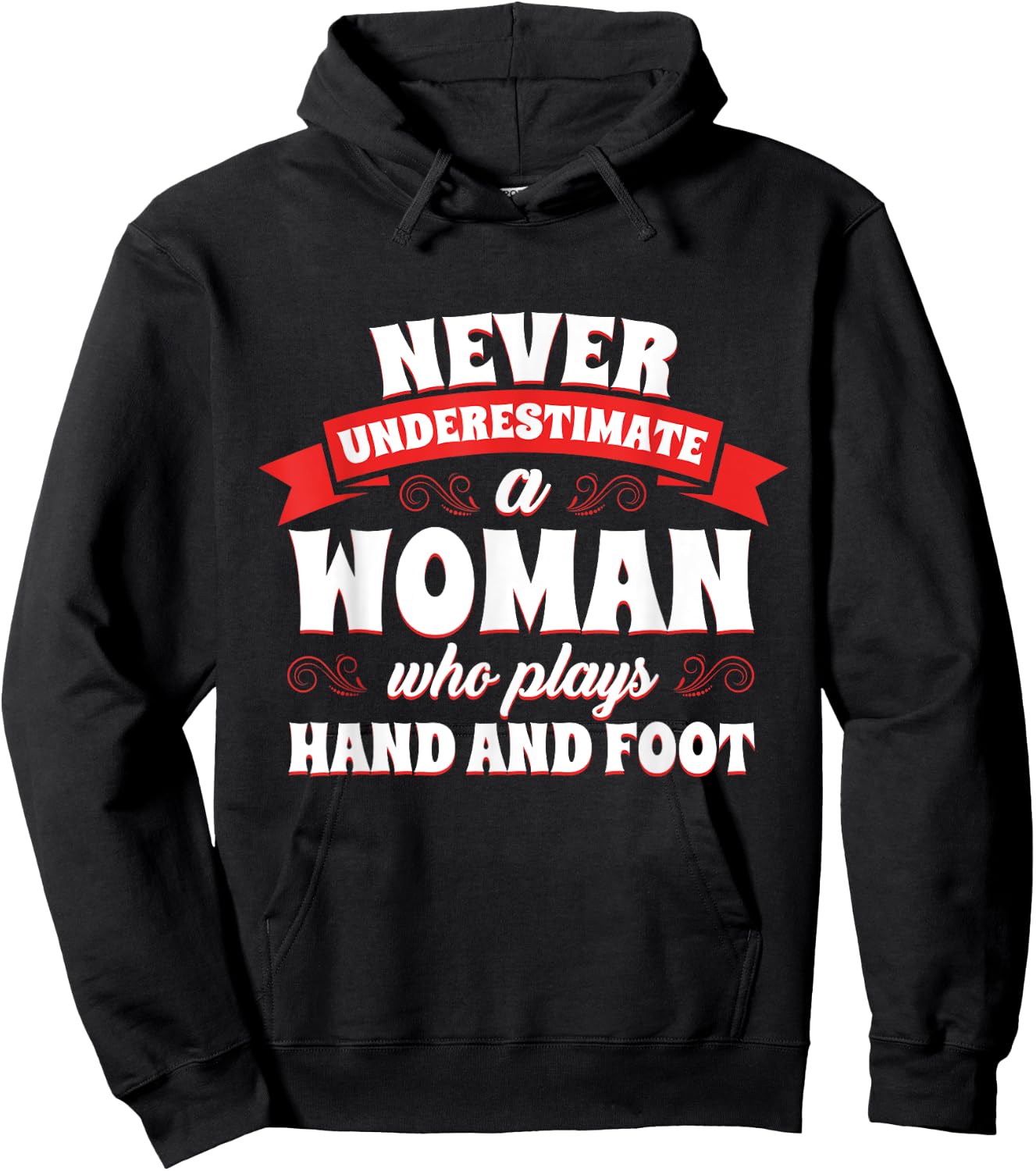 Hand and Foot Card Game Lover Funny Canasta Player Cards Hoodie - Hoodie | Black