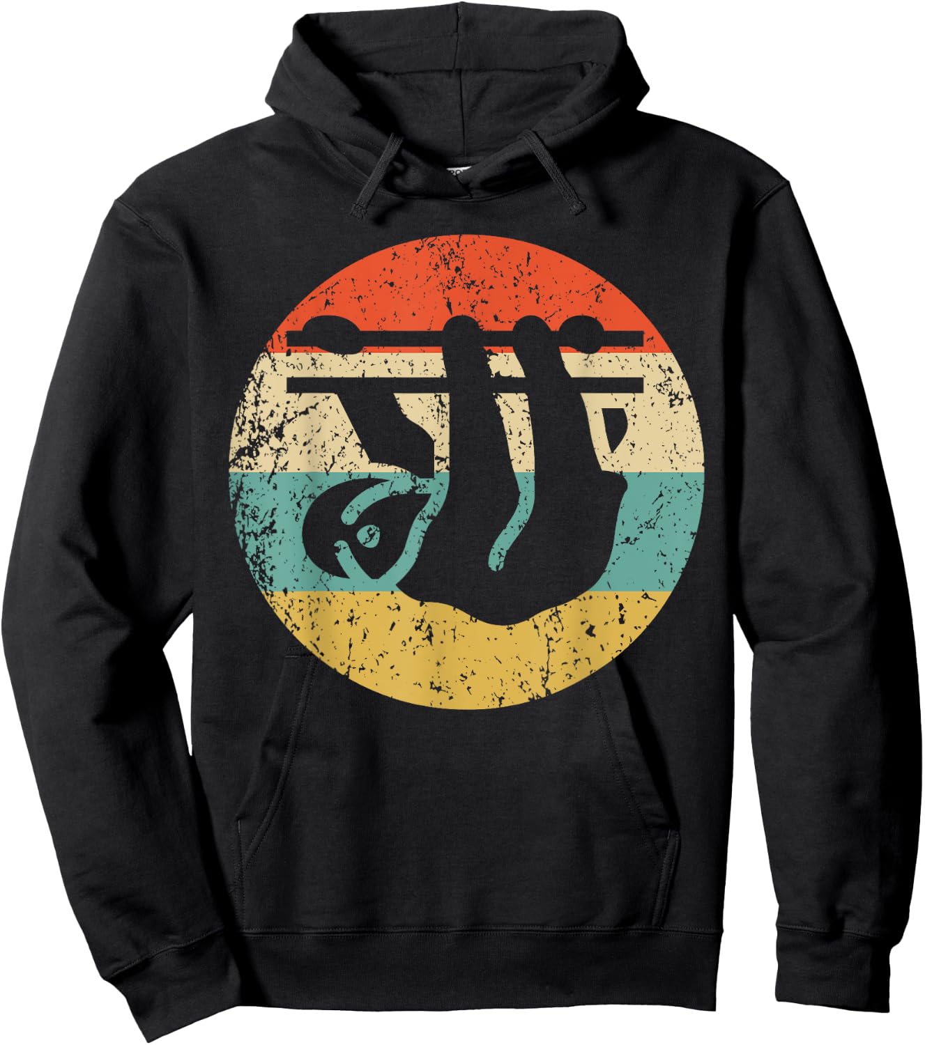 Sloth Retro Style Animal Hoodie - Hoodie | Black