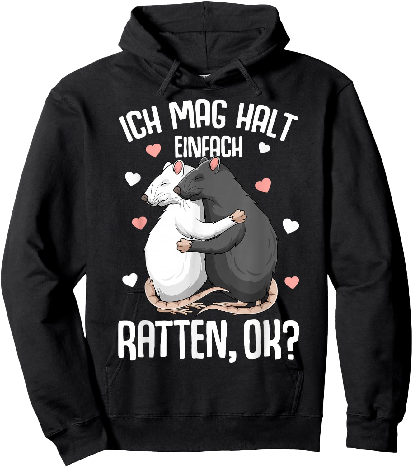 Ich mag halt rat house rat kids girls women's Hoodie - Hoodie | Black