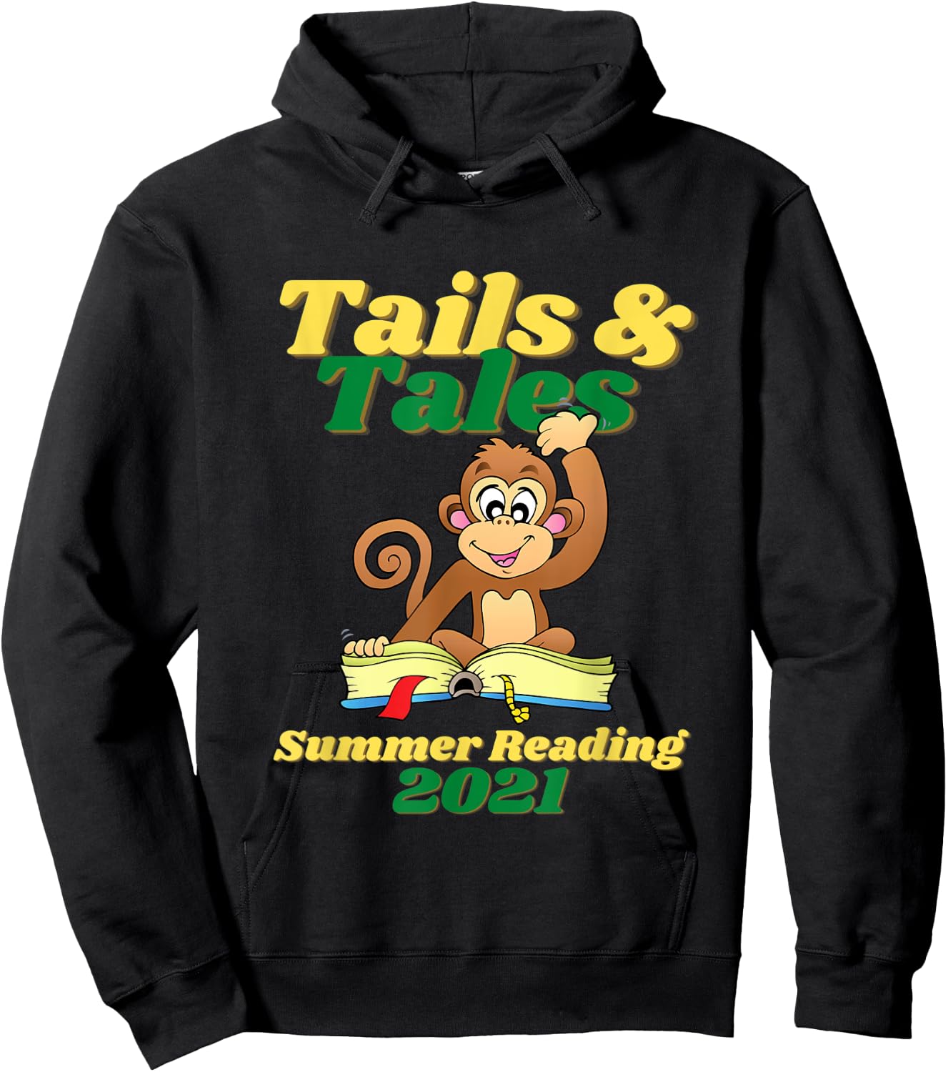 Tails and Tales Summer Reading 2021 Monkey Library Prize Hoodie - Hoodie | Black